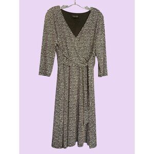 Evan-Picone Black Label Womens Faux Wrap Dress Size 14